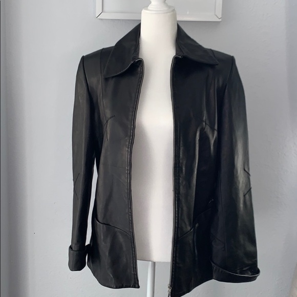 Pellino Genuine Italian Black Leather Jacket Sz M - Picture 4 of 11